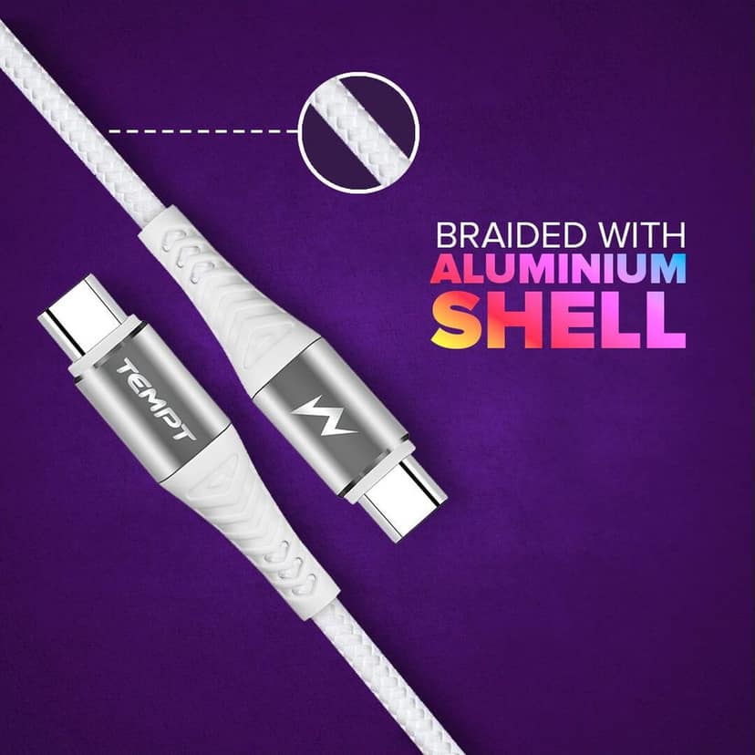 Cosmic Braided with Aluminum Shell Type C to Type C Cable view 3
