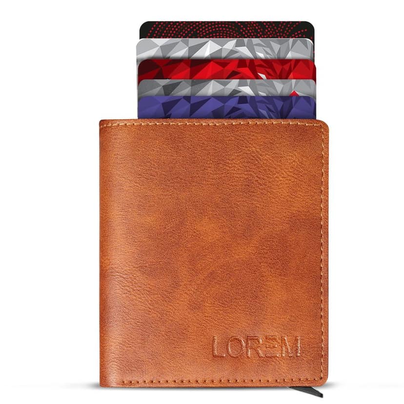 Premium Faux Leather Wallet for Men, 9 Card Slots, Coin Box, 18.3 cm, Tan Brown
