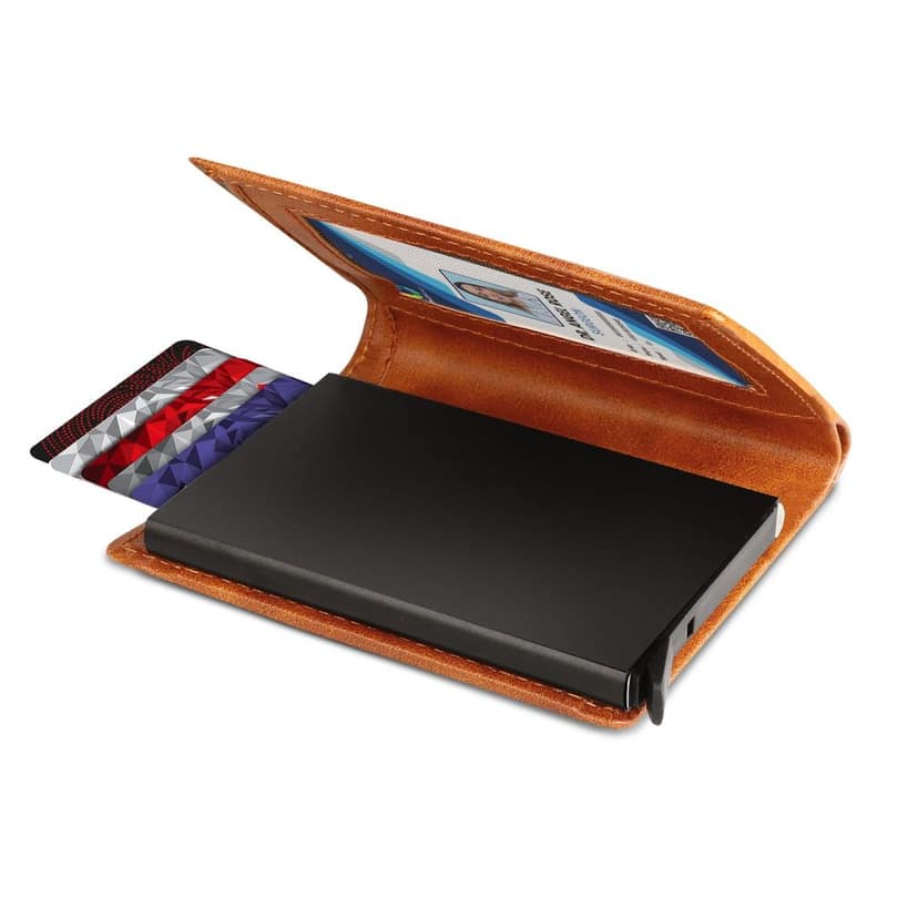 Premium Faux Leather Wallet for Men, 9 Card Slots, Coin Box, 18.3 cm, Tan Brown view 6