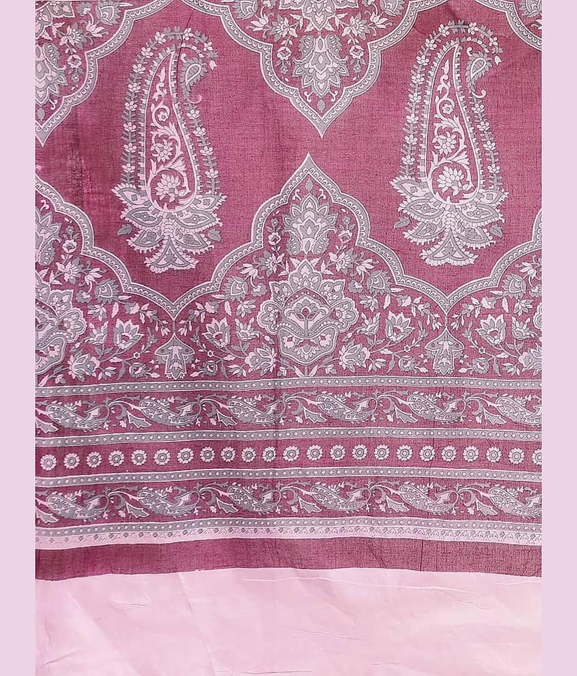 SHANVIKA Cotton Printed Saree Without Blouse Piece ( Purple ) view 2