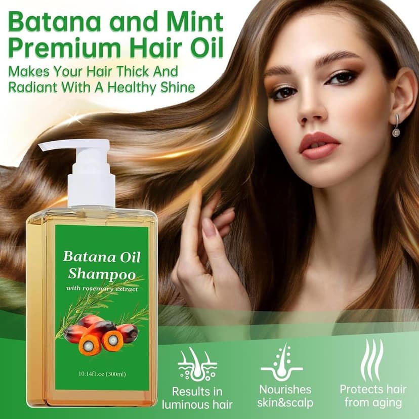 ELHAE Batana Oils Shampoo With Rosemary Extract | For All Hair Types | Nourishing Cleanser That Helps Moisturize & Strengthen Scalp and Hair | Gentle Use Daily Shampoo (300ml) view 3