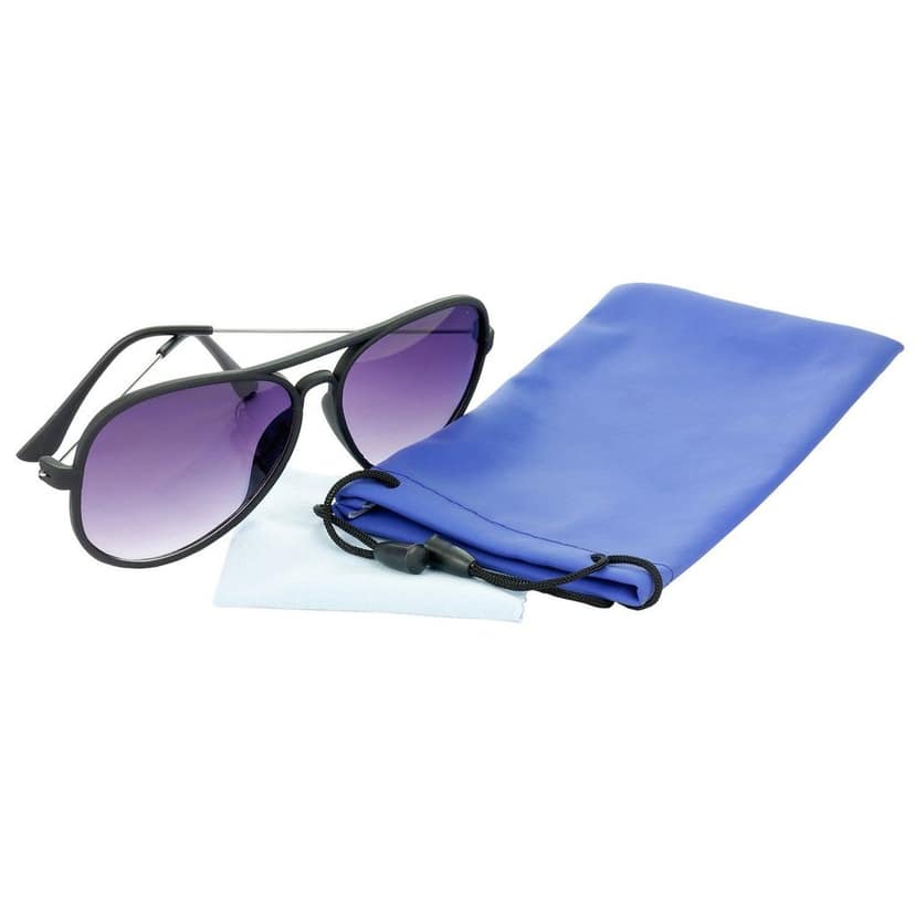 HRINKAR Men Women Boys & Girls Pilot Sunglasses Black & Grey Frame, Violet & Blue Lens (Medium) Pack of - 2 view 7