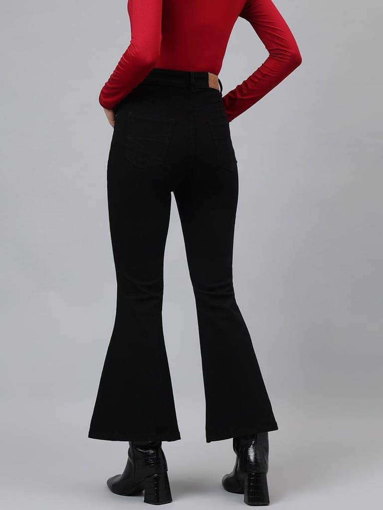 Richlook Women Black Boot-Cut Jeans view 3