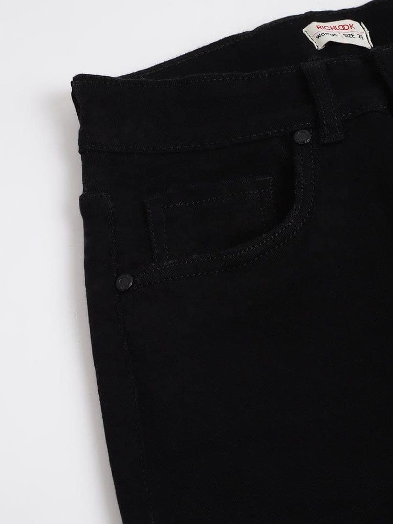 Richlook Women Black Boot-Cut Jeans view 7