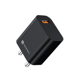 Portronics Adapto One Plus-Type C CablePortronics Adapto One Plus 18w 3A Mach USB Fast Charging Adaptor with 1M Type C Charging Cable
