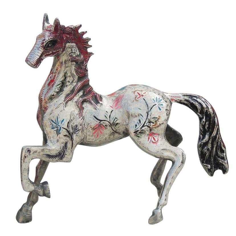 Handcrafted Brass Horse Sculpture For Home & Corporate Gifting, Height : 11 Inch (ANMAS031) view 2