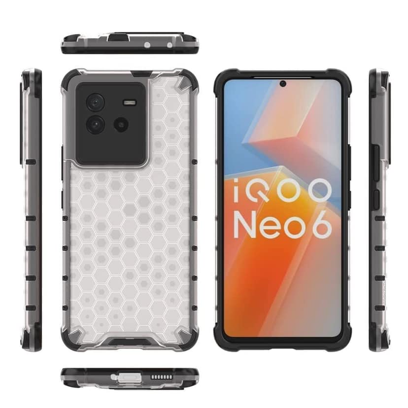 Faircost Polycarbonate For Iqoo Neo 6 5G Hybrid Shockproof Back Cover Hard Outside Soft Inside- (Polycabonate::Transparent) view 3