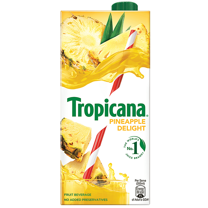 Tropicana Delight Fruit Juice - Pineapple, 1 L view 2