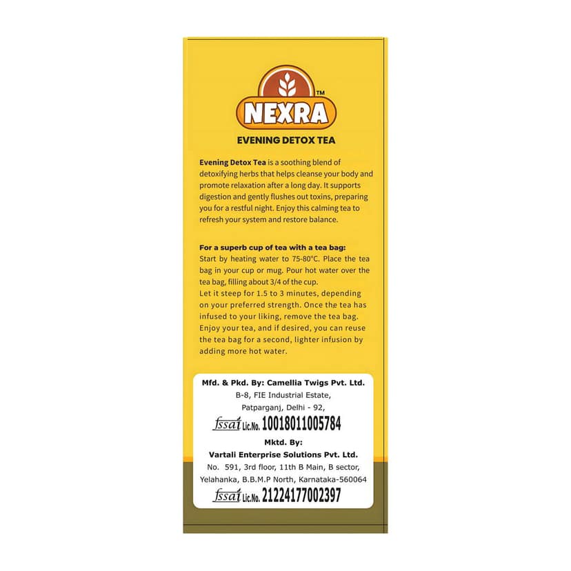 Nexra - Evening Detox Tea - 30 Tea Bags | For Gentle Cleansing, Relaxation, and Wellness Support | Green Tea | 100% caffeine free tea view 2
