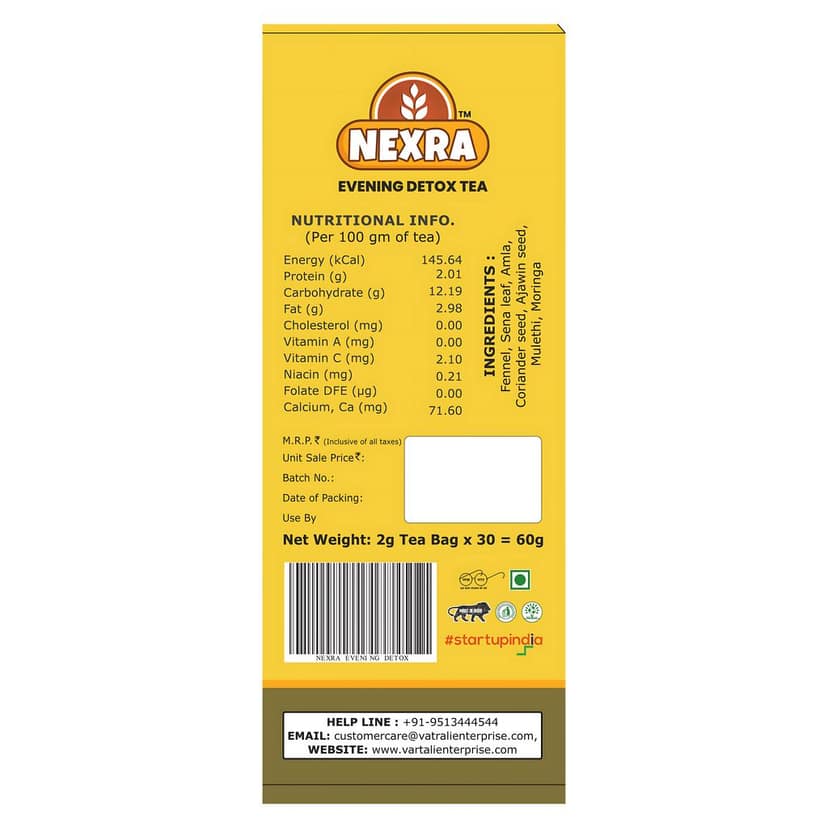 Nexra - Evening Detox Tea - 30 Tea Bags | For Gentle Cleansing, Relaxation, and Wellness Support | Green Tea | 100% caffeine free tea view 3
