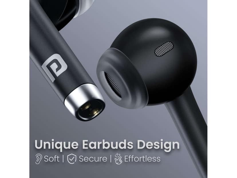 Portronics Harmonics Twins S19 Unique Earbuds Design, Game, Music Mode, Touch Control, Type C Fast Charging - Black view 3