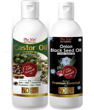 The Nile Castor Oil 150 ML + Black Seed 200 ML Hair Oil 350 mL Pack of 2