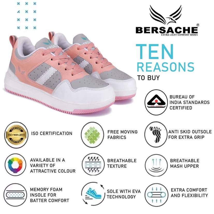 Bersache Sneaker, Loafers ,Casual With Extra Comfort Sneakers For Women's view 5
