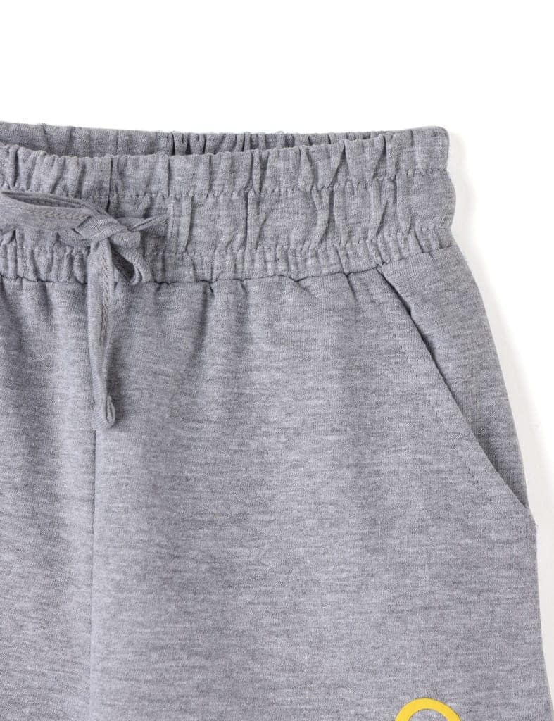 Boys Shorts Cotton French Terry Grey Heather Melange Peanut Monkey view 3