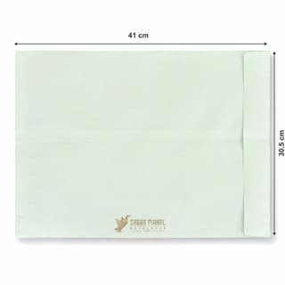 16 x 12 Inch Green Cloth Lined Envelopes - 100 GSM (Oversized, Pack of 100) | Durable Regular Quality Mailers for Legal Files, Ledgers & B2B Couriers
