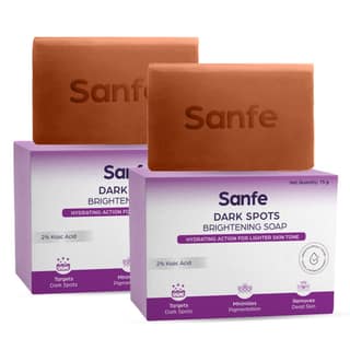 - Sanfe Dark Spots Brightening Soap, 2% Kojic Acid, Hydrating, Prevents New Blemishes, Skin whitening Soap for women, Tan Removal ( Pack of 2)