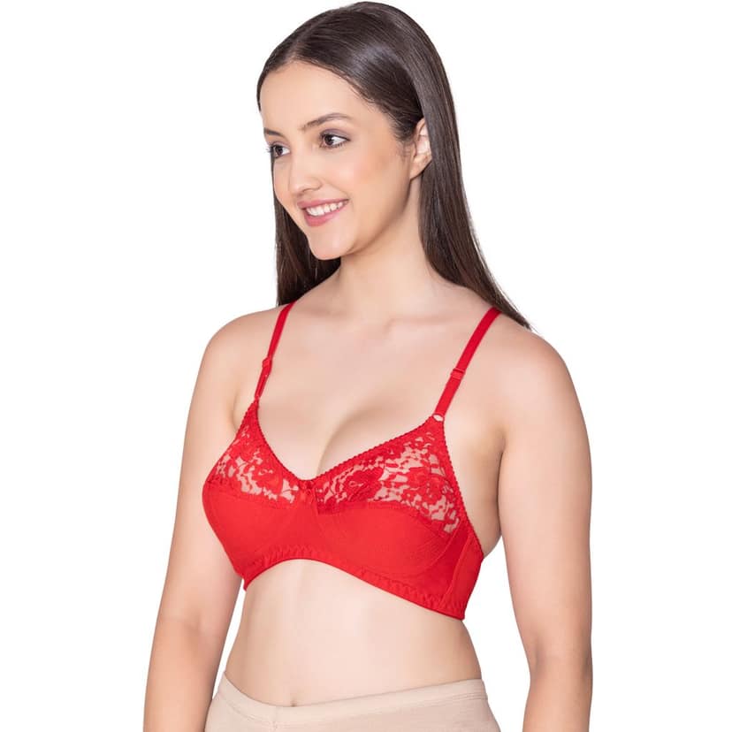 Bodycare polycotton wirefree adjustable straps designer net cup non padded bra-1535B view 2