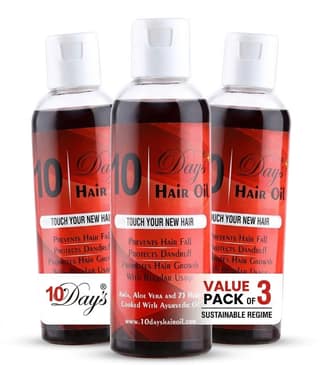 Elegantra Naturavives 10 Days Hair Oil 100ml Each – Best Ayurvedic Hair Growth & Anti-Hair Fall Oil Pack of 3