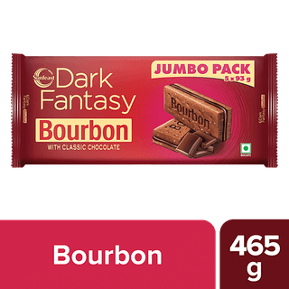 Sunfeast Dark Fantasy Bourbon - With Classic Chocolate Jumbo Pack, 465 g (5 x 93 g)