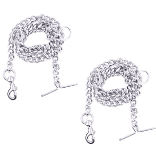 SHINI LIFESTYLE Dog Chain Silver | Dogs Leash Chain | Heavy Dog Chain with Heavy Hook (L - 60 Inch) 2PC