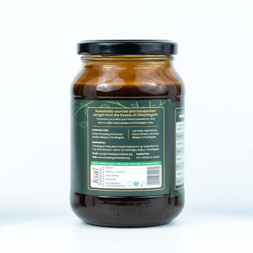 Chhattisgarh Herbals Organic Wild Forest Honey | 600 gm view 2