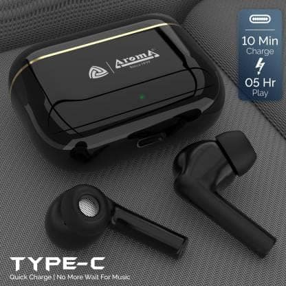 Aroma NB140 Galaxy 50 Hours* Playtime, Deep Bass, Fast Charging True Wireless Earbuds Bluetooth Headset (Black, True Wireless) view 3