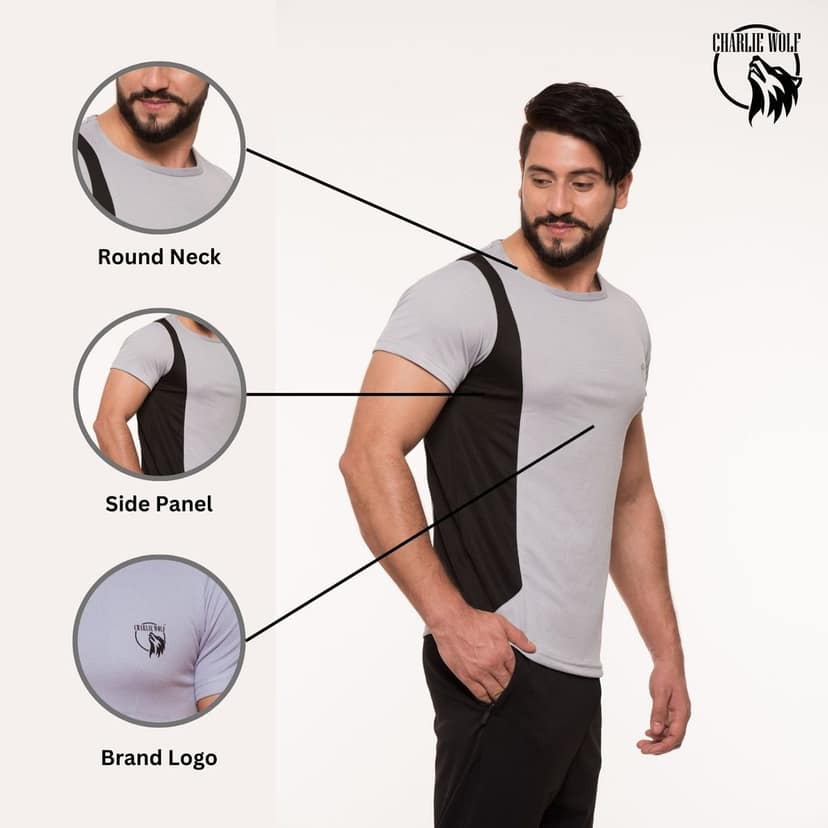 Charlie Wolf Panel Half Sleeve T- shirts view 2
