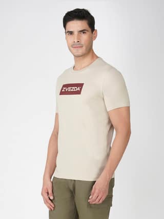 Men’s Branded Lightweight Cotton Round Neck T-Shirt-Grey