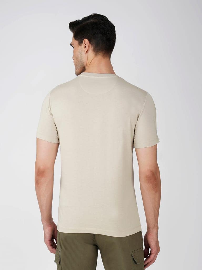 Men’s Branded Lightweight Cotton Round Neck T-Shirt-Grey view 2