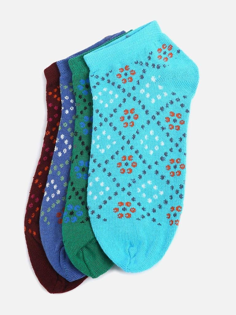 Kolor Fusion Women Ankle Length Bandhani Design Cotton Thumb Socks (Pack of 4) view 6
