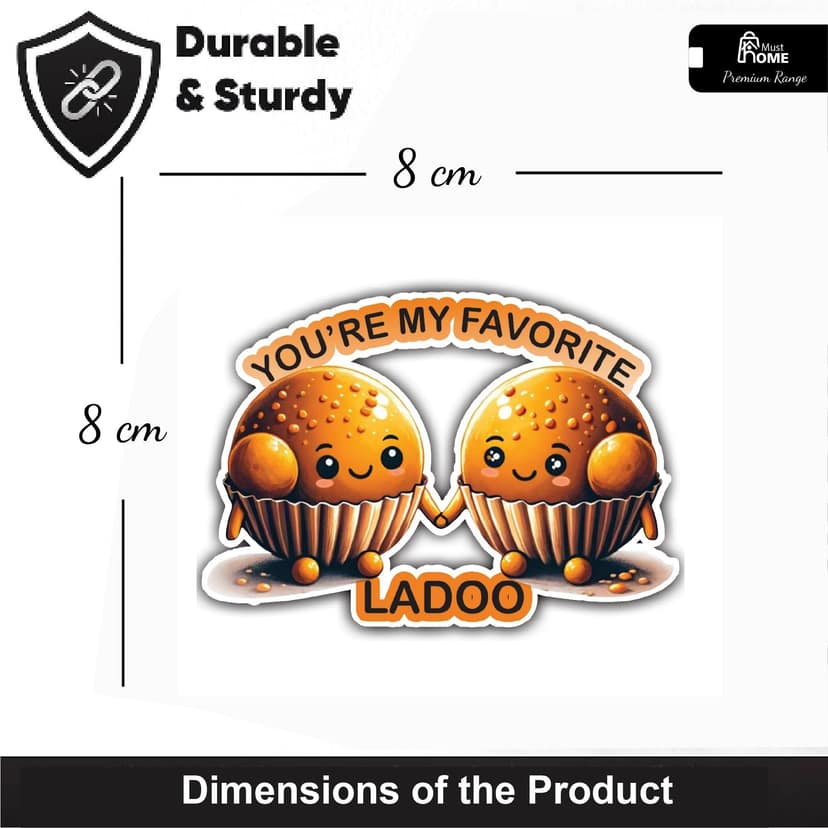 MustHome You're My Favourite Ladoo Wooden Fridge Magnet, Gift for Couples view 2