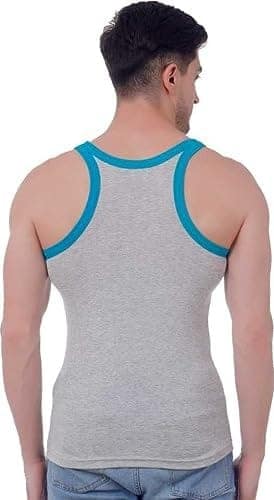 Pack of 5 Men Cotton Color Gym Vest|Machine Wash|Fitted|Modern fit vest view 3