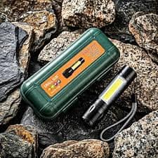 Rechargeable LED Flashlight Torch Metal Mini COB Side Light