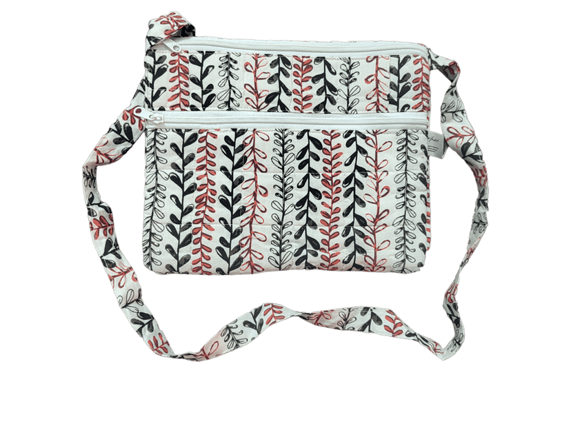 NIRJHARI Crafts Handmade Tote Bag (Red & Black) view 2