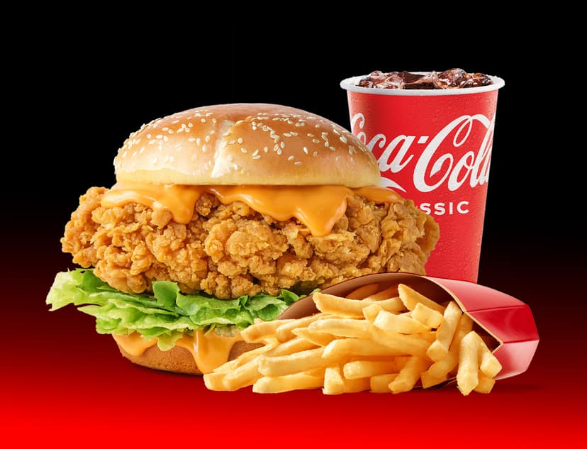 Original chicken burger meal