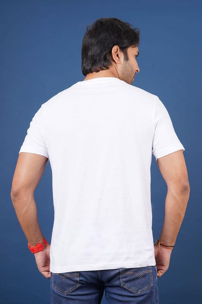 Men's White S/J Crew Neck view 5
