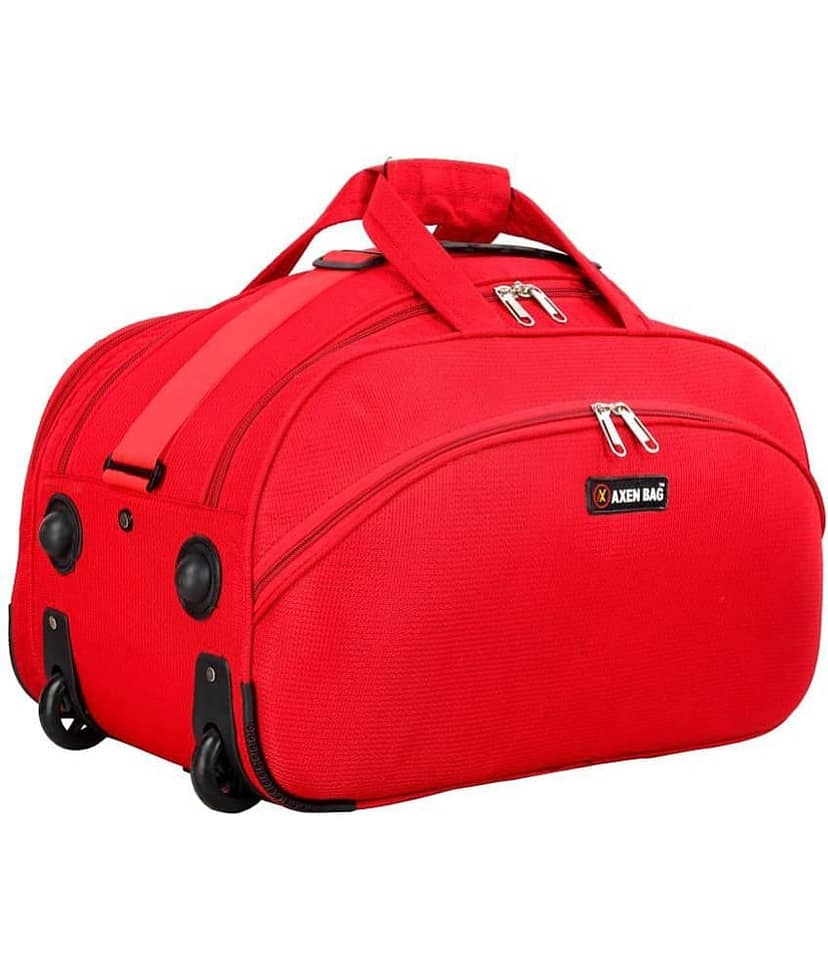 AXEN BAGS - Sky Blue Polyester Duffle Trolley