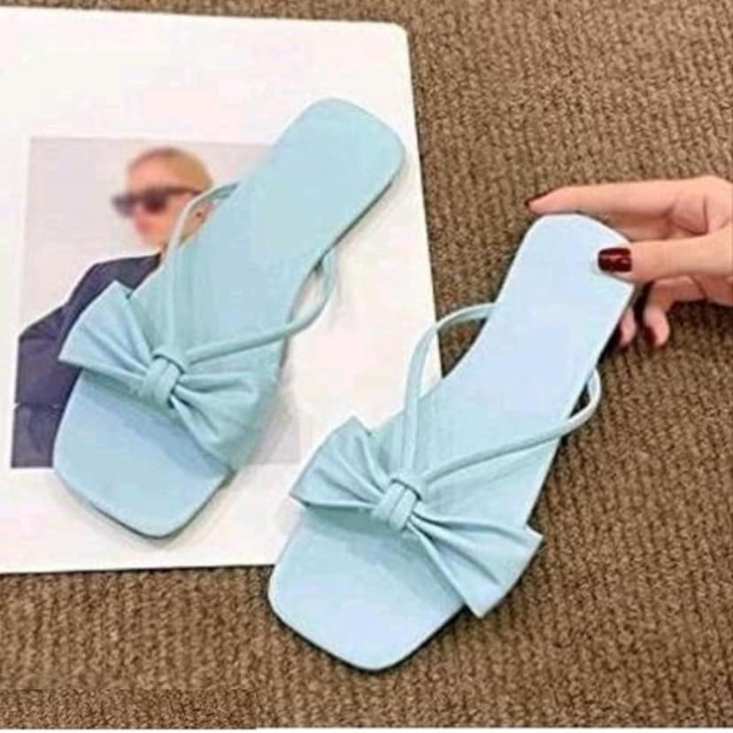 Women's Summer Fashion Bow Flats Sandals Casual Beach Slip-On Shoes 1 set (6 pc- IND-4, IND-5, IND-6, IND-7, IND-8, IND-9) view 3