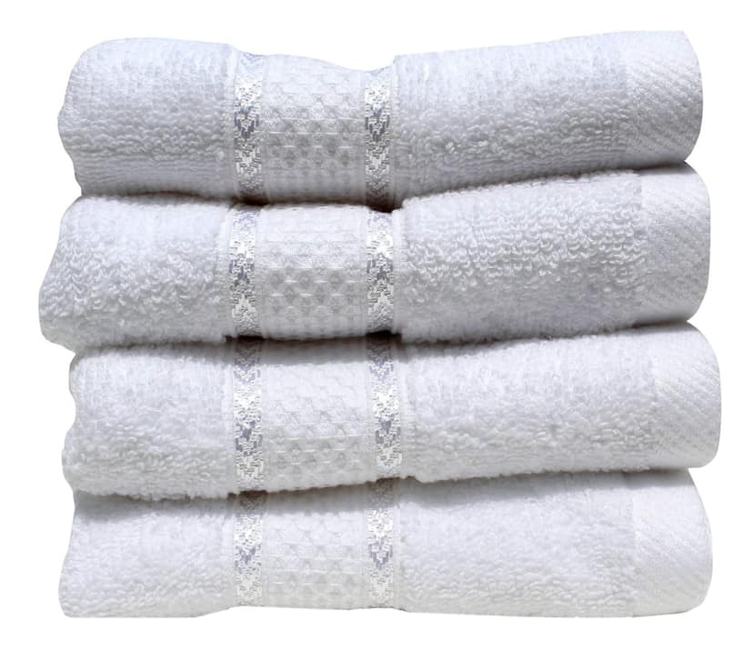 Mandhania Premium Cotton Hand Towels for Home, Hotel & Spa, Super Absorbent & Soft, Antibacterial 550 GSM White Cotton Hand Towels Pack of 4 view 2