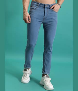 Highlander Slim Fit Clean Look Men's Jeans - Light Blue ( Pack of 1 )
