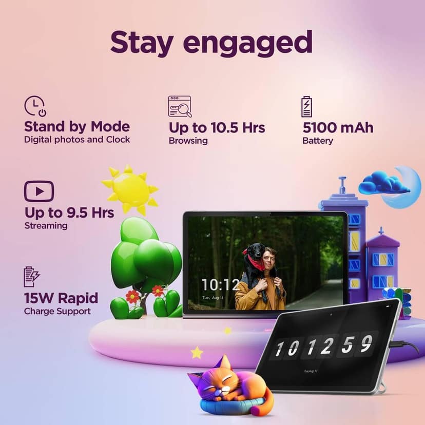 Lenovo Tab (ZAEH0019IN) | 10.1 Inch Display| Wi-Fi Only| 4 GB RAM + 64 GB ROM (Expandable up to 1 TB)| Metal Body| Dual Speakers with Dolby Atmos| Android 14| Color: Polar Blue view 4