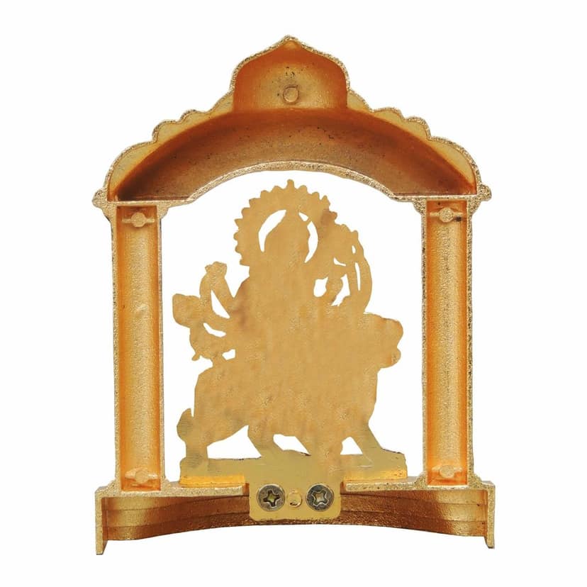 Aluminium Durga Ji Mandir Gold Finish ? Divine Goddess Statue for Home Temple, Height : 5 Inch (ASMAS191 A) view 4