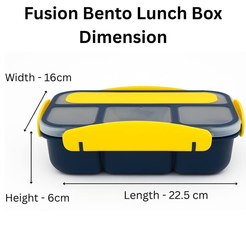 Fusion Bento Lunch Box Multi-Compartment Leakproof Tiffin Box | BPA-Free Food Storage Container | Stackable Lunch Box for Office, School & Travel view 2