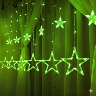 GLOWSERIE Energy-Efficient LED Star Curtain String Lights for Home Party and Event Decoration