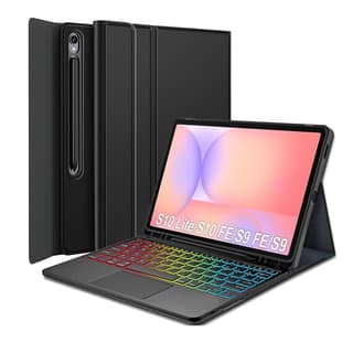 typecase Keyboard Case for Samsung Galaxy Tab S10 Lite / S10 FE / S9 / S9 FE (11/10.9 Inch only) 7-Colors Backlit & Trackpad, Pen Slot, Multi Angle Detachable Bluetooth Keyboard Cover (Not for S10) typecase Keyboard Case for Samsung Galaxy Tab S10 Lite /