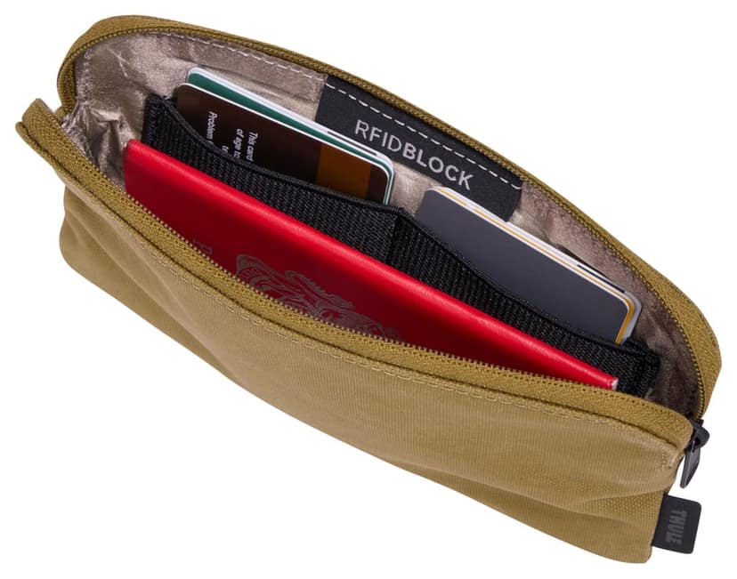 Thule Aion Travel Organizer - 2-in-1 Pouch Includes Travel Wallet and Electronics Bag - RFID Blocking Zipper Pouch - Internal Pockets to Stay Organized - 100% Recycled Waxed PFC-Free Fabric view 3