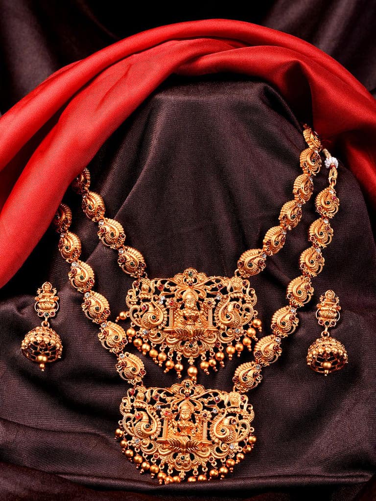 Gold Plated Trendy combo Temple Jewellery Set view 2