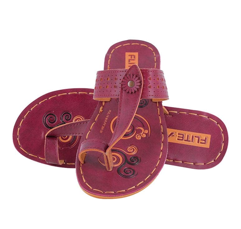 FLITE Women's Blue Flat Slippers (Model PUL-74) view 2