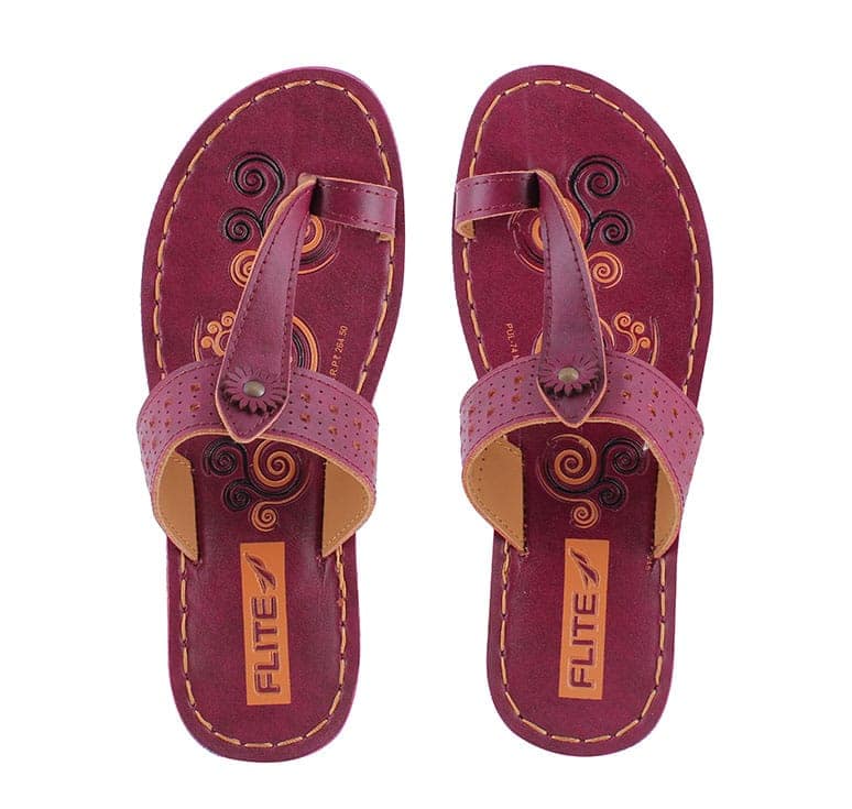 FLITE Women's Blue Flat Slippers (Model PUL-74) view 3