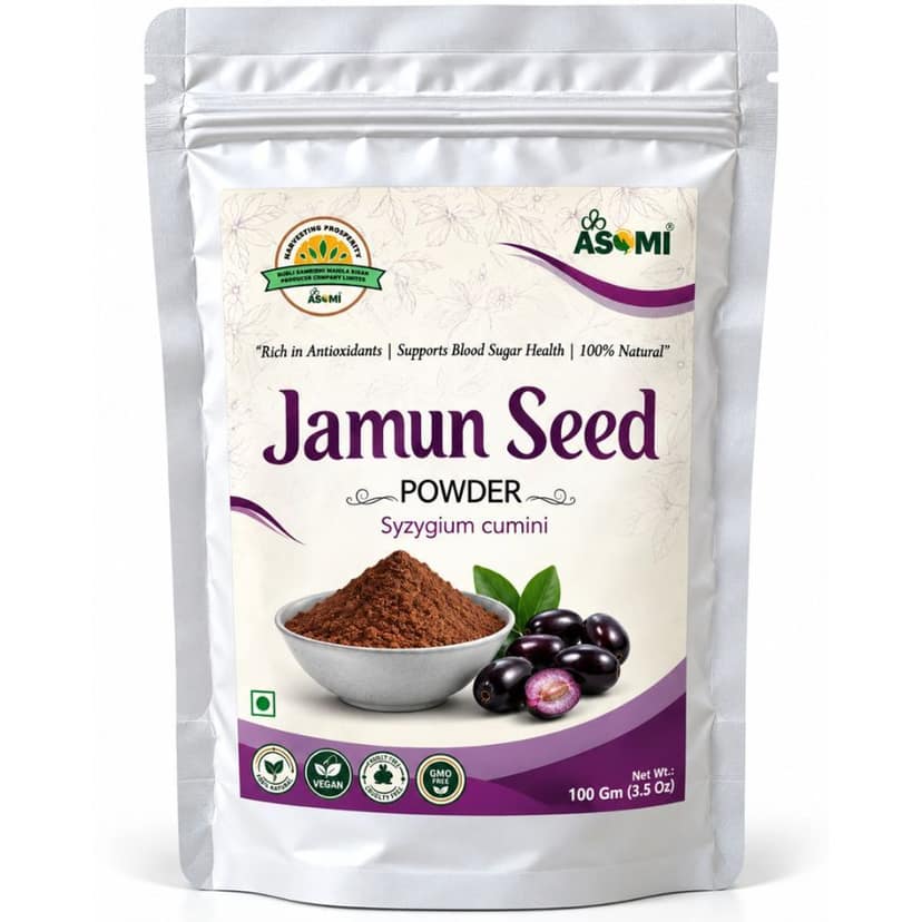 Jamun Seed Powder Value Pack | 100 g × 6 | Total 600 g - 600 gm - Pack of 6 pouches, each 100 grams view 2